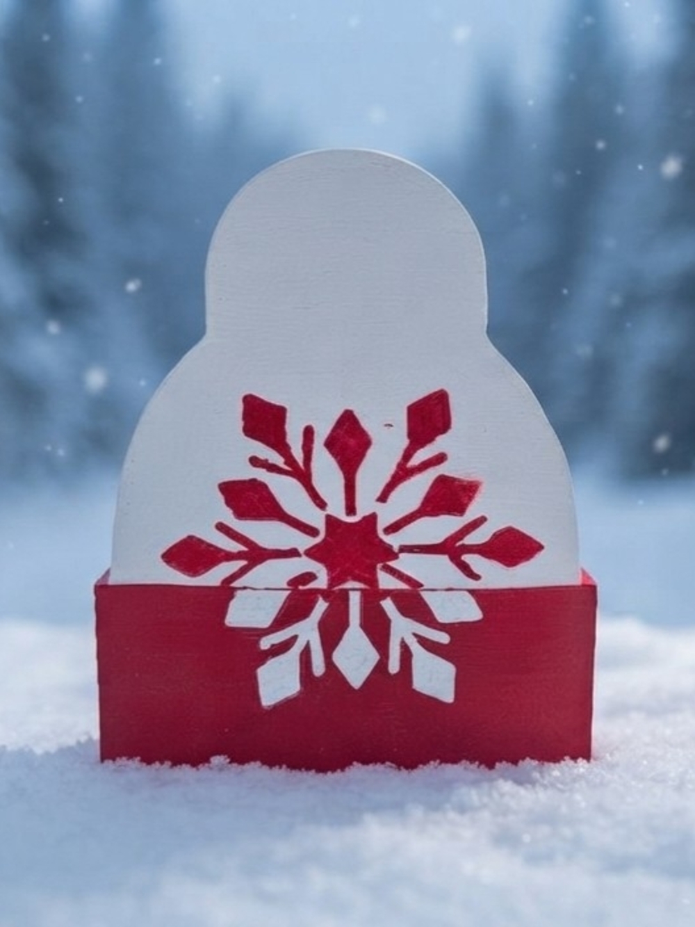 Red and White Snowflake Holiday Decor
